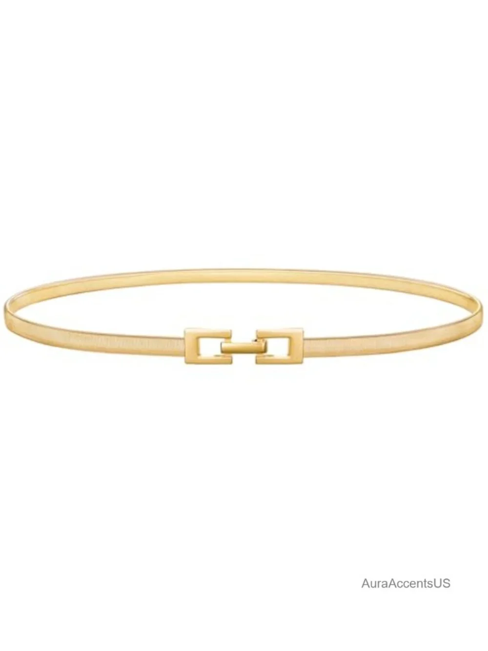 Skinny Metal Cinch Belt for Dresses Stretch Thin Waist Elastic Belt
